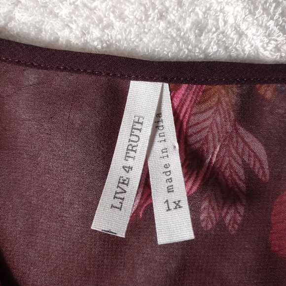 "Live 4 TRUTH" Duster/ Cardigan/Swim Cover/Robe, size 1X, semi-sheer - Picture 2 of 11